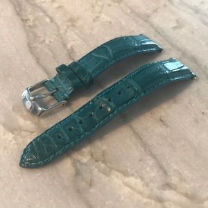 Michele 18 mm authentic teal alligator strap